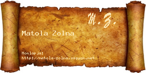 Matola Zolna névjegykártya